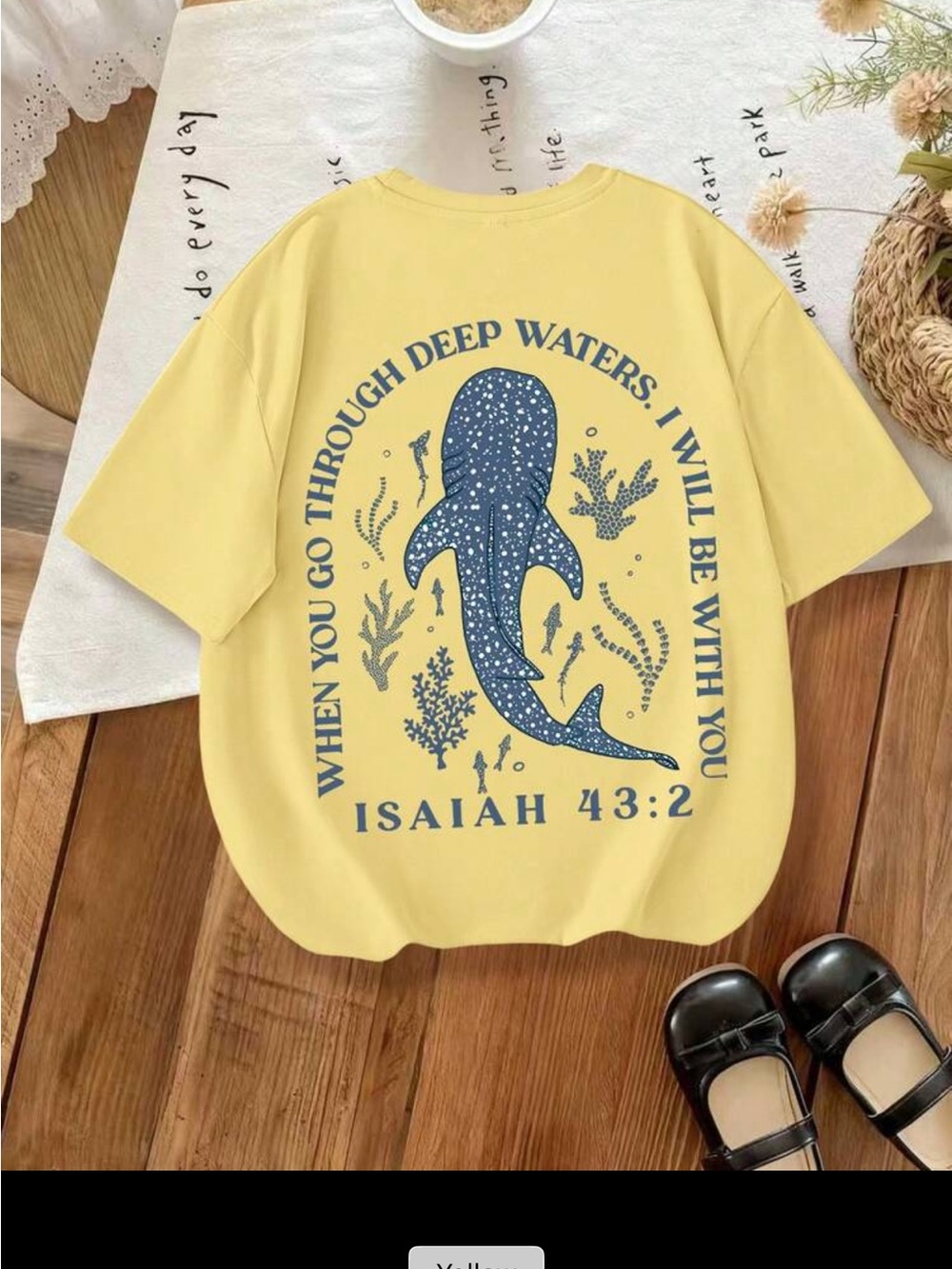 SHEIN Yellow Short Sleeve Kids Tee